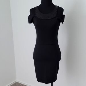 Armani Exchange Off-Shoulder Dress W/ Sequin Straps and Neckline